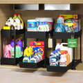 Sevenblue Two-Tier Under-Sink Organizers, Black, 3-Pack