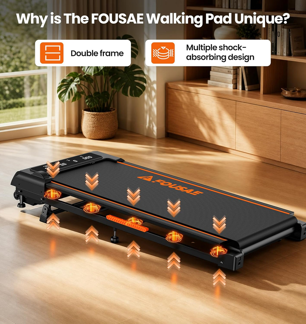 FOUSAE X Under-Desk Walking Treadmill – Black-Orange – product detail