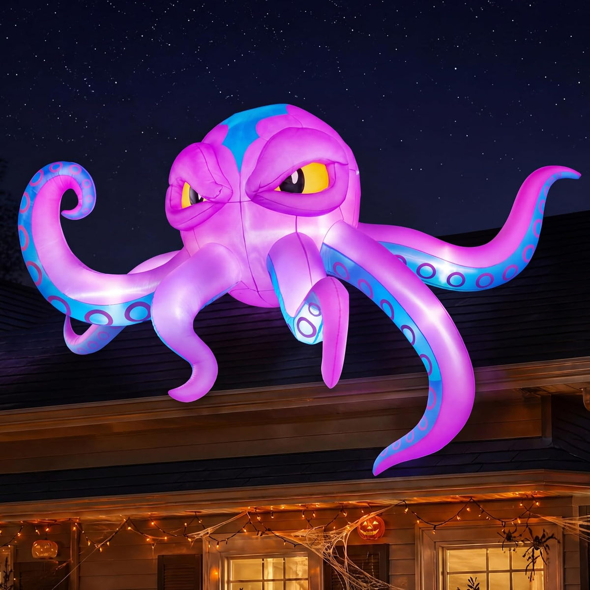 JOYIN 18672 10-Foot Halloween Octopus Inflatable – Blue-tentacled Octopus – product detail