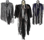 JOYIN 3-Piece Hanging Halloween Grim Reaper Set – 31.5, 53 and 31.5 inches, Grey – 31.5”，53“ and 31.5“ / Grey – product detail