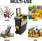 Stalwart 75-2250 Rolling Tool Box with Removable Top – Black/Yellow/Clear – product detail