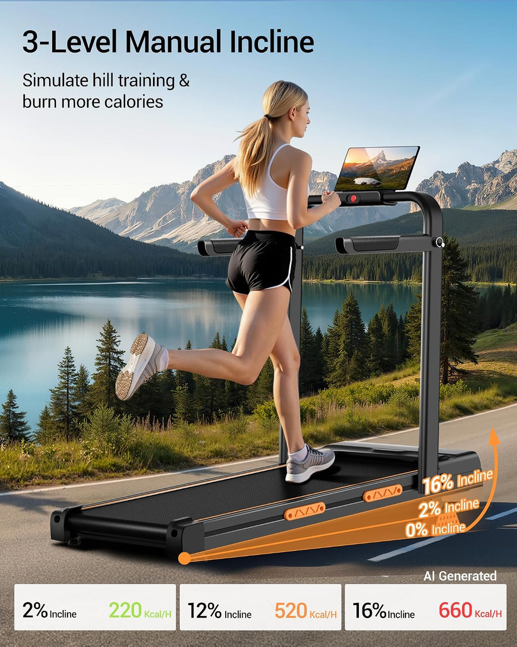 CURSOR FITNESS Under-Desk Walking Treadmill – Carbon Black – product detail