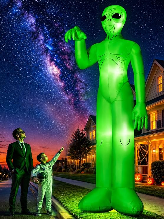 zukakii QM-WS-026 12-Foot Halloween Alien Inflatable – green