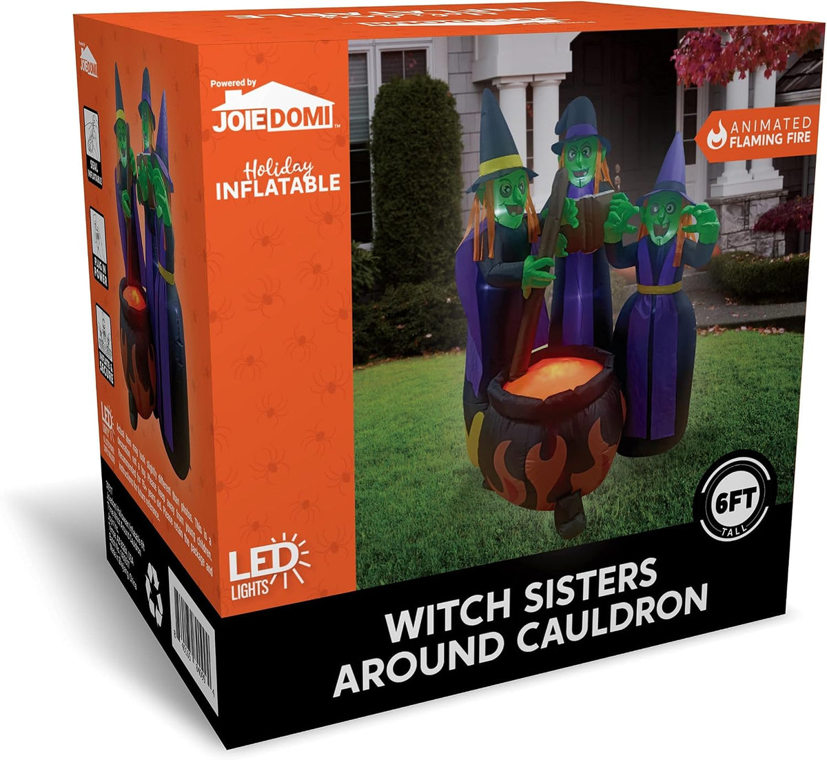 Joiedomi SL-3DLED 6-Foot Halloween Three Witches & Cauldron Inflatable – Green – product detail