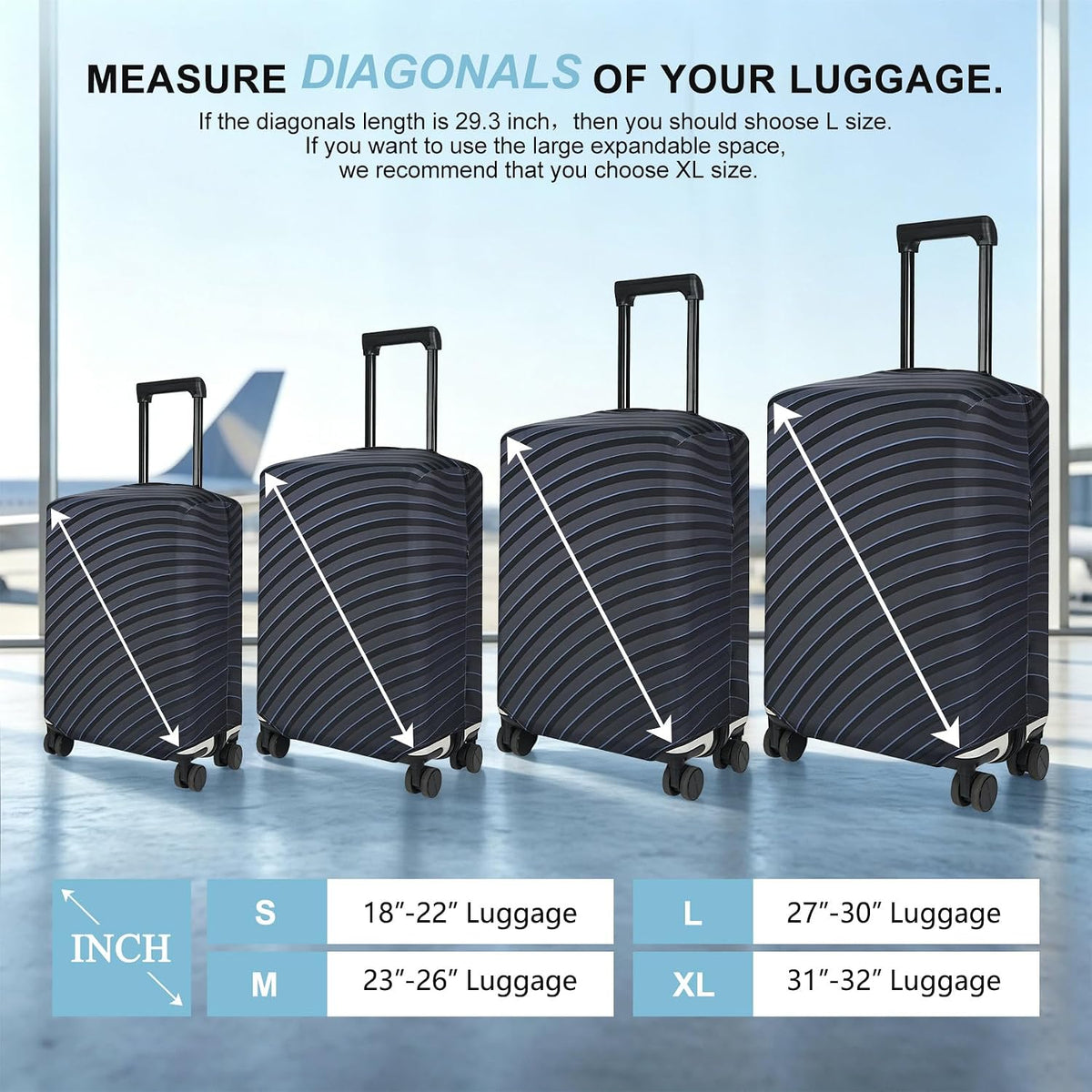 Explore Land Luggage Cover – Small, Gray Wave – Gray Wave / Small – product detail
