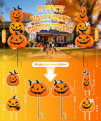 Beterzack 628NGDC 2-Set Stackable Metal Pumpkin Yard Stakes – Halloween yard signs – 2 Pack Stacked Pumpkins / Halloween yard signs – product detail