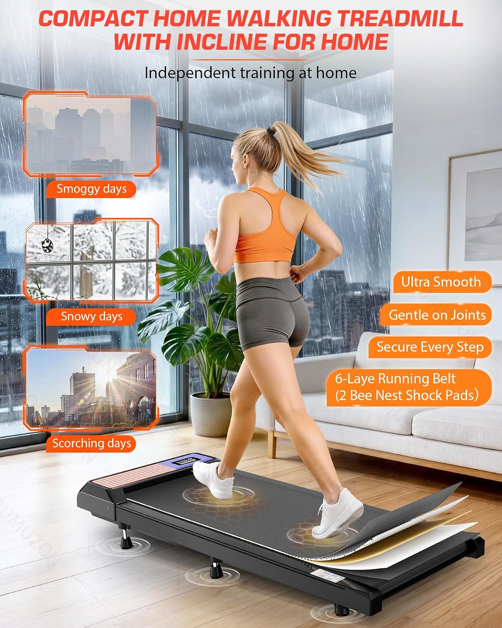 Mokirui Under-Desk Walking Treadmill – BLACK – product detail
