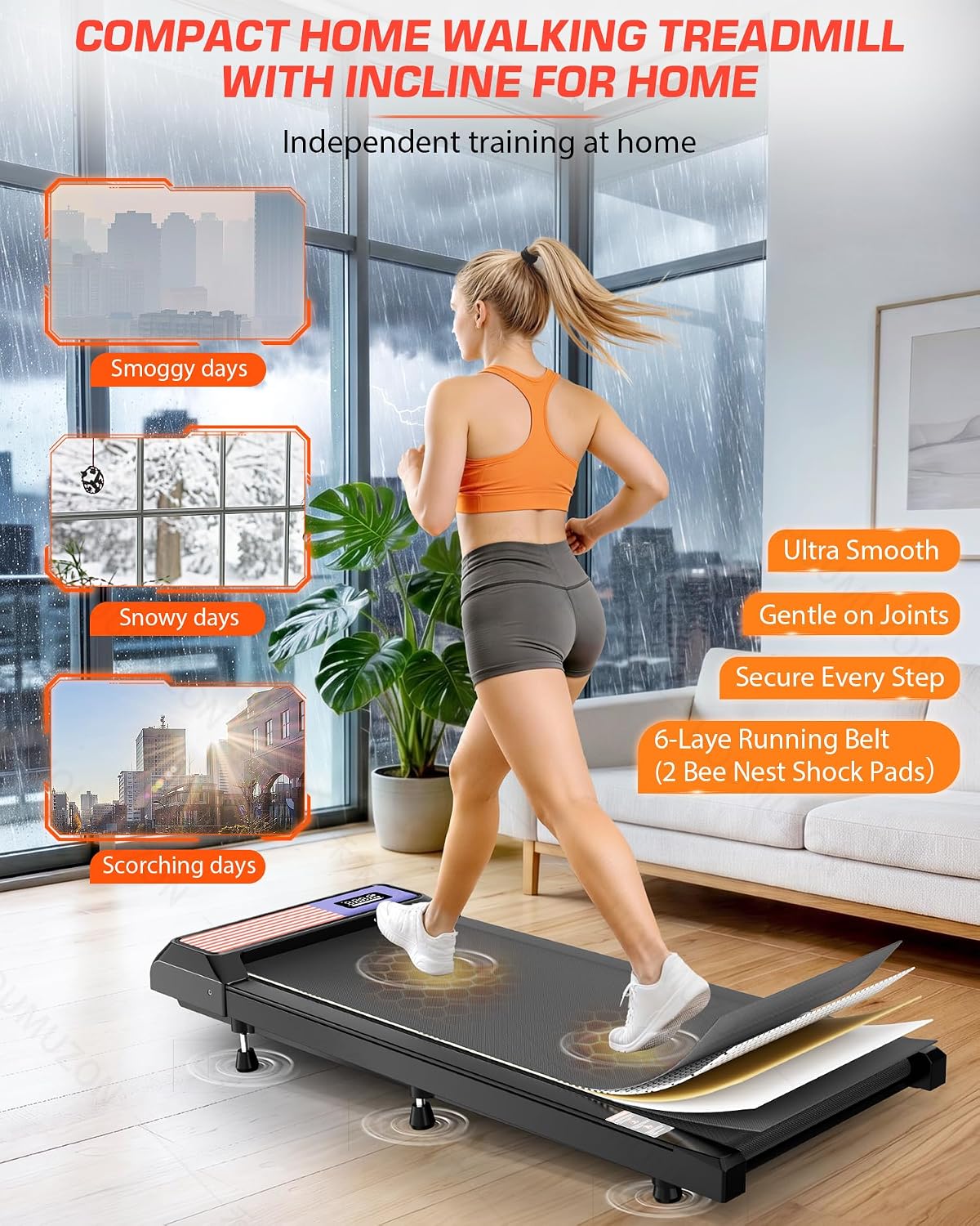 Mokirui Under-Desk Walking Treadmill – BLACK – product detail