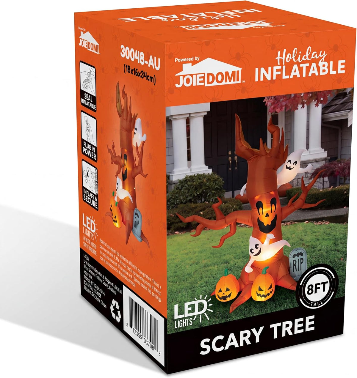 Joiedomi RH-120-2000U4-1,30048 8-Foot Halloween Tree, Ghost, Pumpkin & Tombstone Inflatable – Brown, Orange, White – product detail