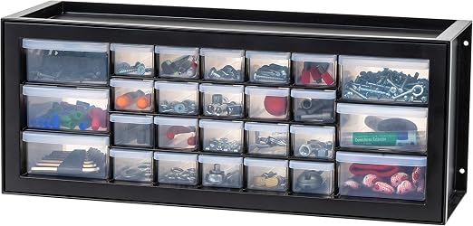 IRIS USA 587657 26-Drawer Parts and Craft Organizer – 26 Drawer, Black