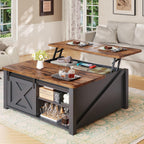 SEDETA 31.5-Inch Square Lift-Top Coffee Table, Black