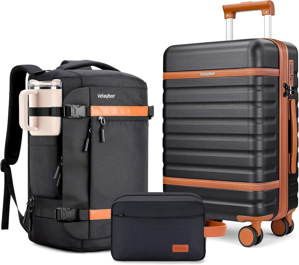 Velaybor LUG190602# Luggage Set – 3 Piece Set (20inch), Black
