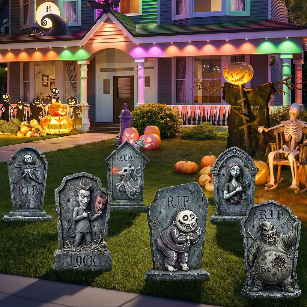 KLYRO 6-Pack 17-Inch Printed Halloween Tombstone Yard Signs – 17 Inch, Black – Black / 17 Inch – product detail