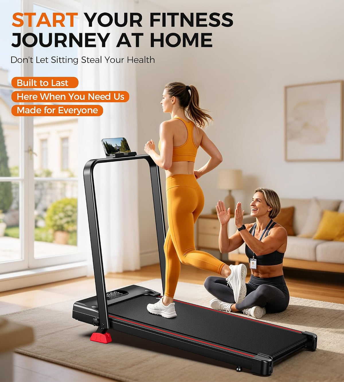 HomePoweron Under-Desk Walking Treadmill – Black – product detail