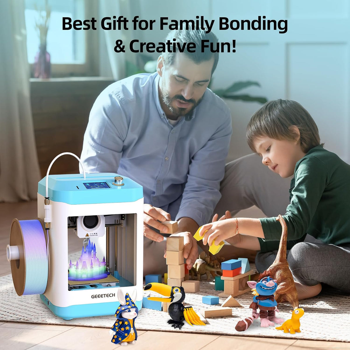 Geeetech M1 Mini 3D Printer with Auto Leveling, Blue-White - detail 4
