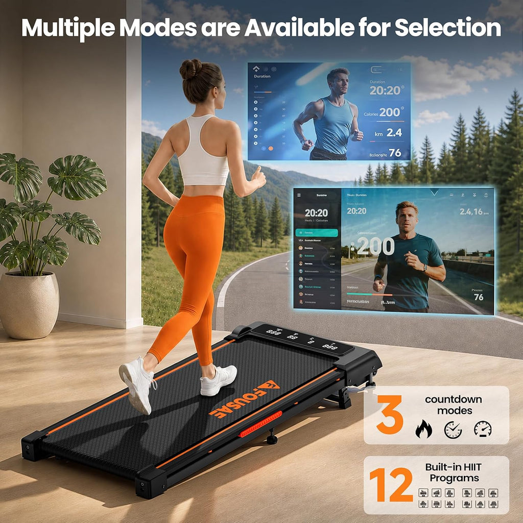 FOUSAE X Under-Desk Walking Treadmill – Black-Orange – product detail