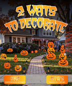 Beterzack 628NGDC 2-Set Stackable Metal Pumpkin Yard Stakes – Halloween yard signs – 2 Pack Stacked Pumpkins / Halloween yard signs – product detail