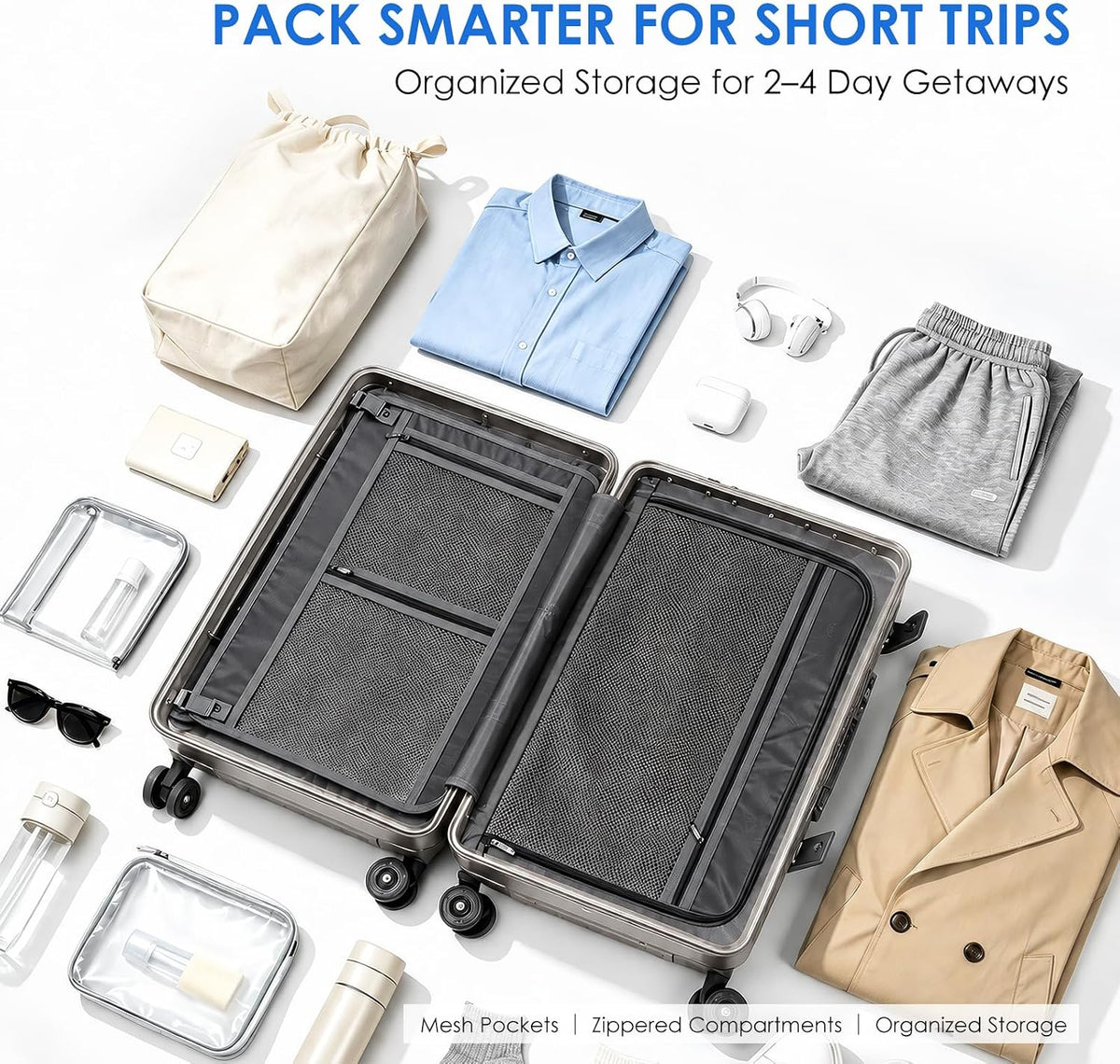 Pearstudioy 20-alum-pc-usb Carry-On Suitcase – 20 Inches, Gold – product detail