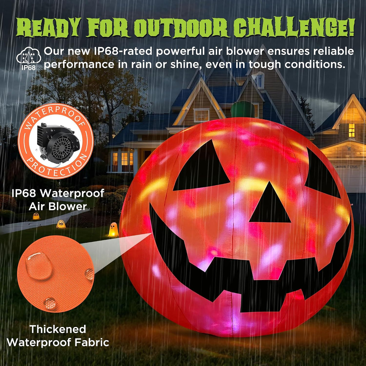 ZPISF Pumpkin Inflatable - 001 10-Foot Halloween Pumpkin Inflatable – 10 FT Giant Pumpkin – product detail