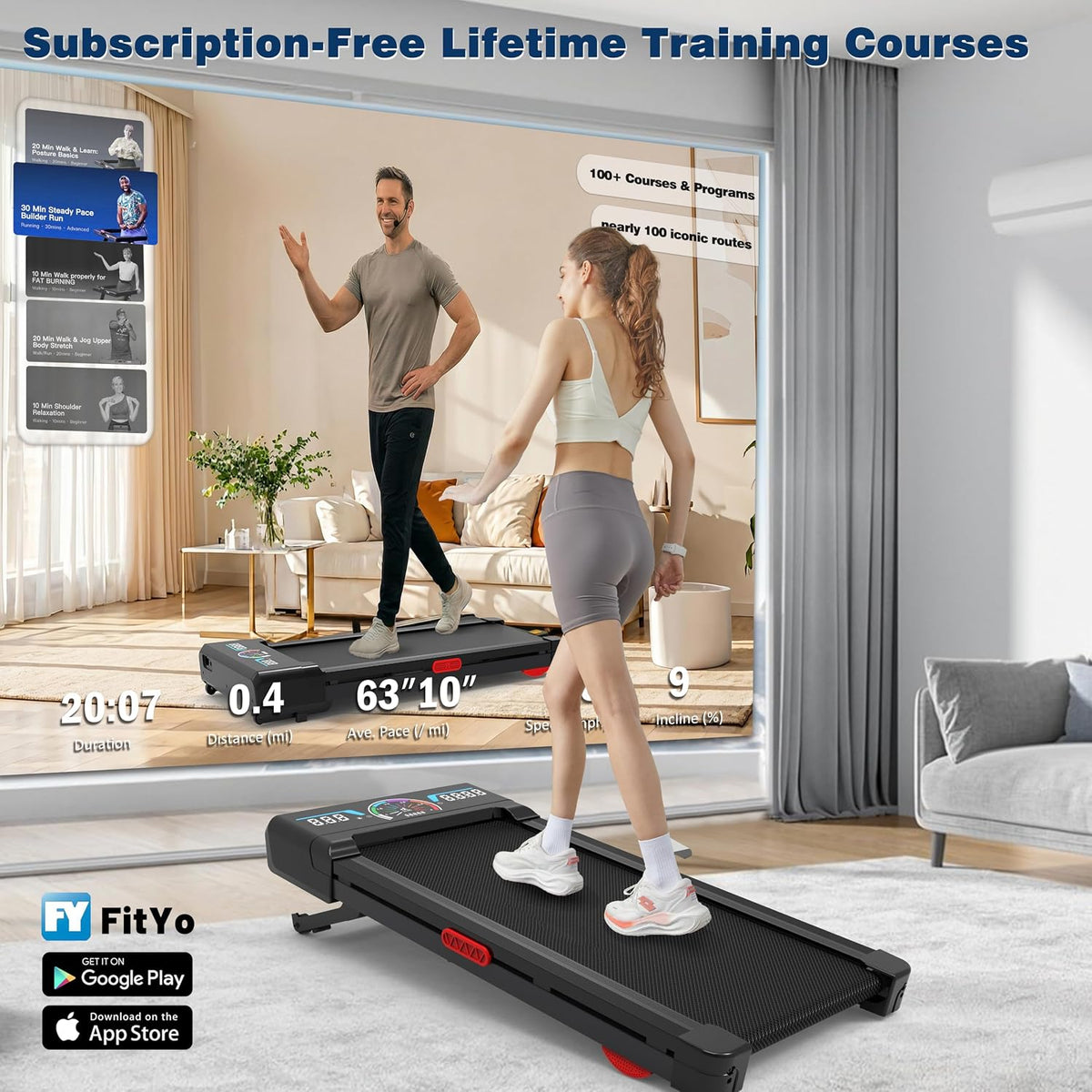 TRAILVIBER X01 Under-Desk Walking Treadmill – Black – product detail