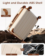 Coolife yd72 Hardside Suitcase – M(24in), apricot white – apricot white / M(24in) – product detail