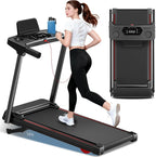 ShineMaos XMS-970NB-Black-Red Walking Treadmill – Black