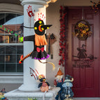 Bswalf 44-Inch Crashing Witch Halloween Tree Decoration – Orange(44 Inch) – product detail