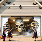 Allotall 001 16-by-7-Foot Halloween Skeleton Garage Door Banner – 16 × 7 ft – 3D Skull 1 / 16 × 7 ft – product detail