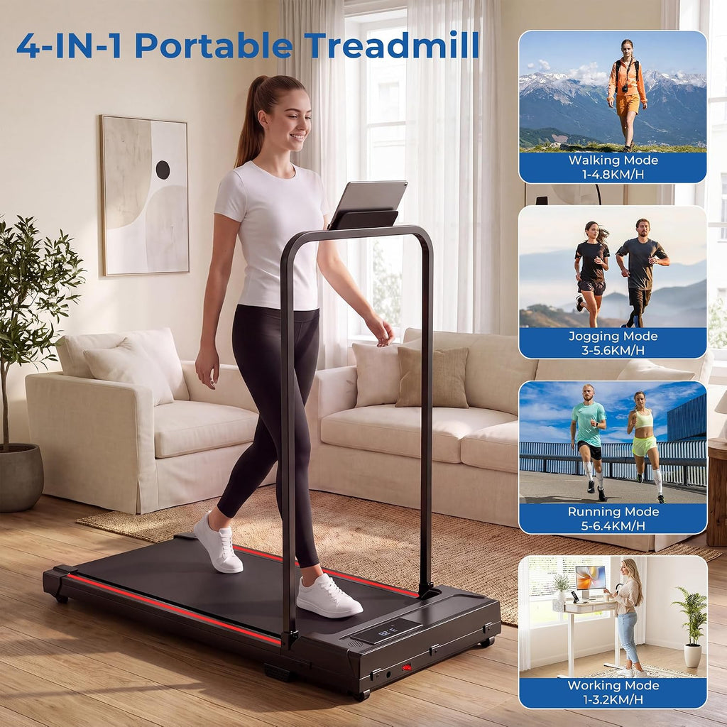 Qyraenix 930ZF Under-Desk Walking Treadmill – Red – product detail