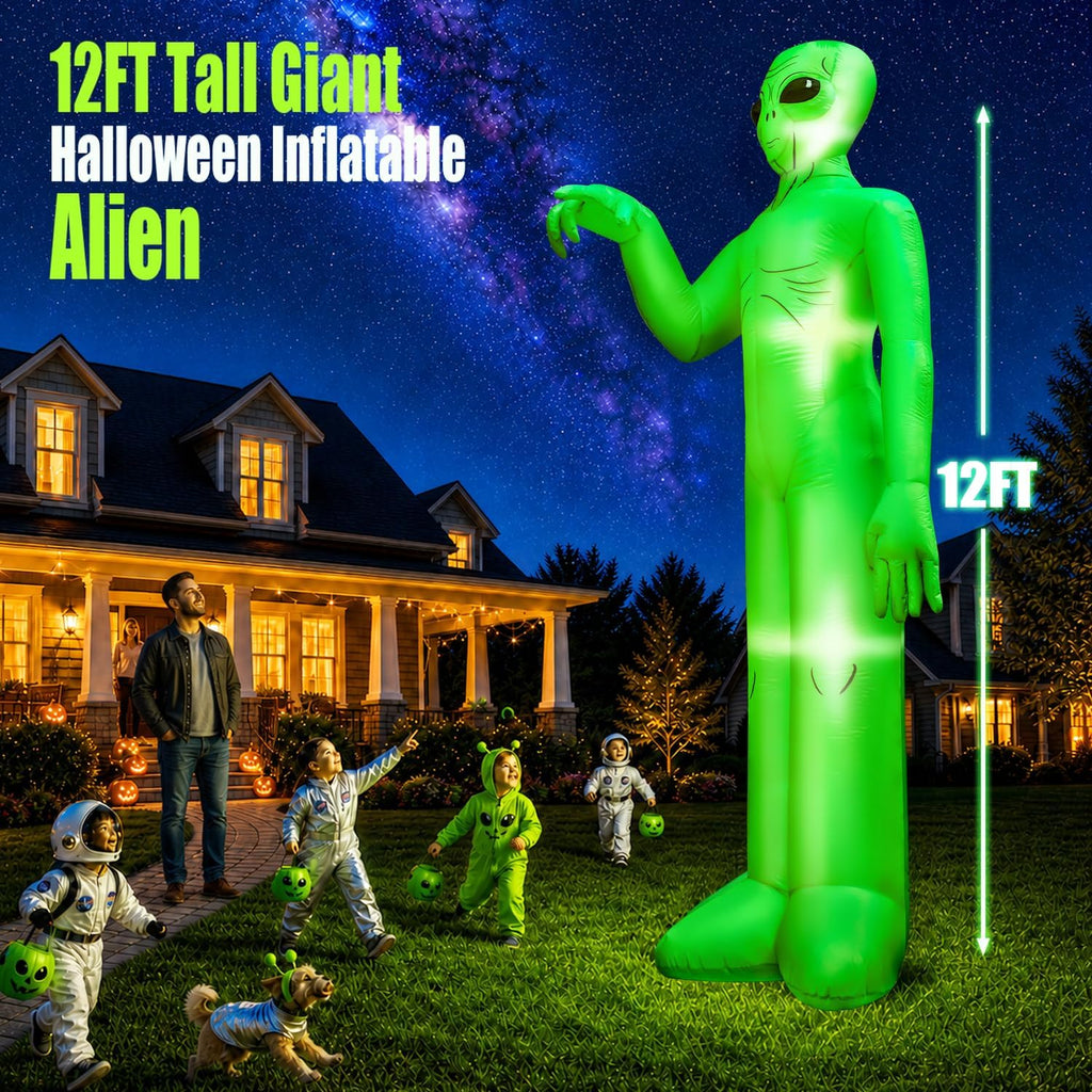 zukakii QM-WS-026 12-Foot Halloween Alien Inflatable – green – product detail
