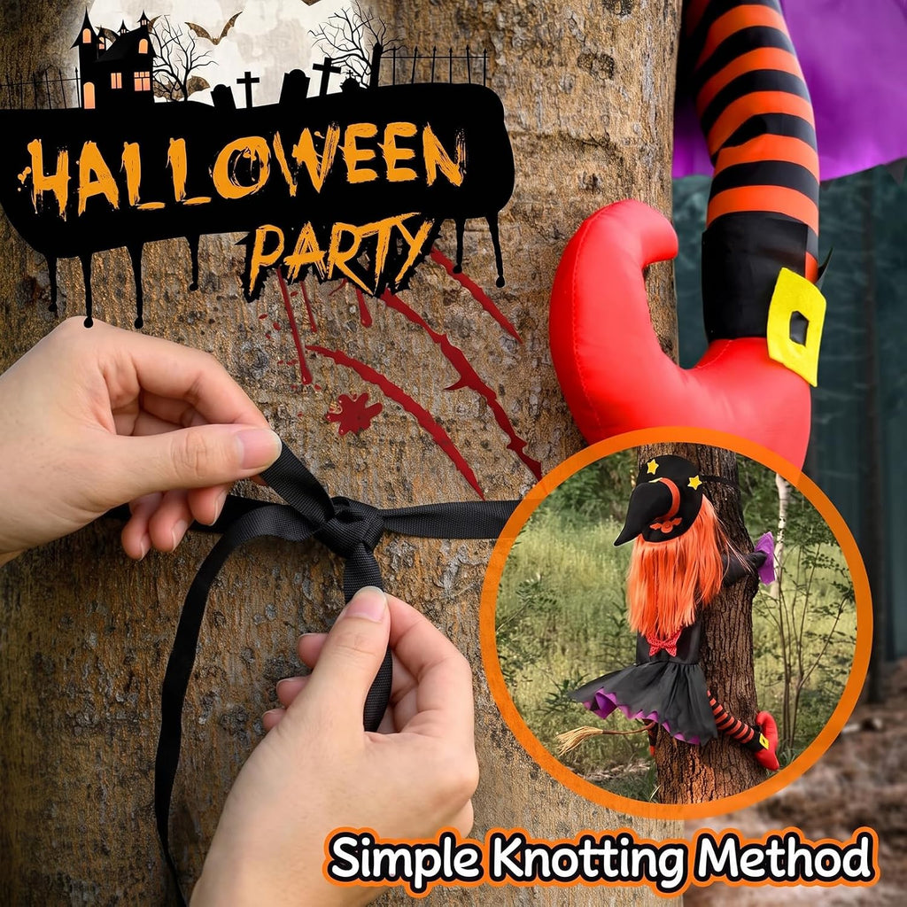 Bswalf 44-Inch Crashing Witch Halloween Tree Decoration – Orange(44 Inch) – product detail