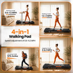 FOUSAE X Under-Desk Walking Treadmill – Black-Orange – product detail