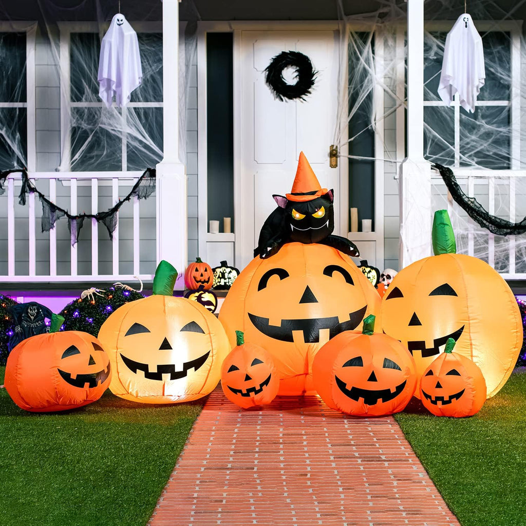 Joiedomi 30003 7-Foot Halloween Pumpkin & Witch's Cat Inflatable – 7FT, Traditional Halloween Orange – Traditional Halloween Orange / 7FT – product detail