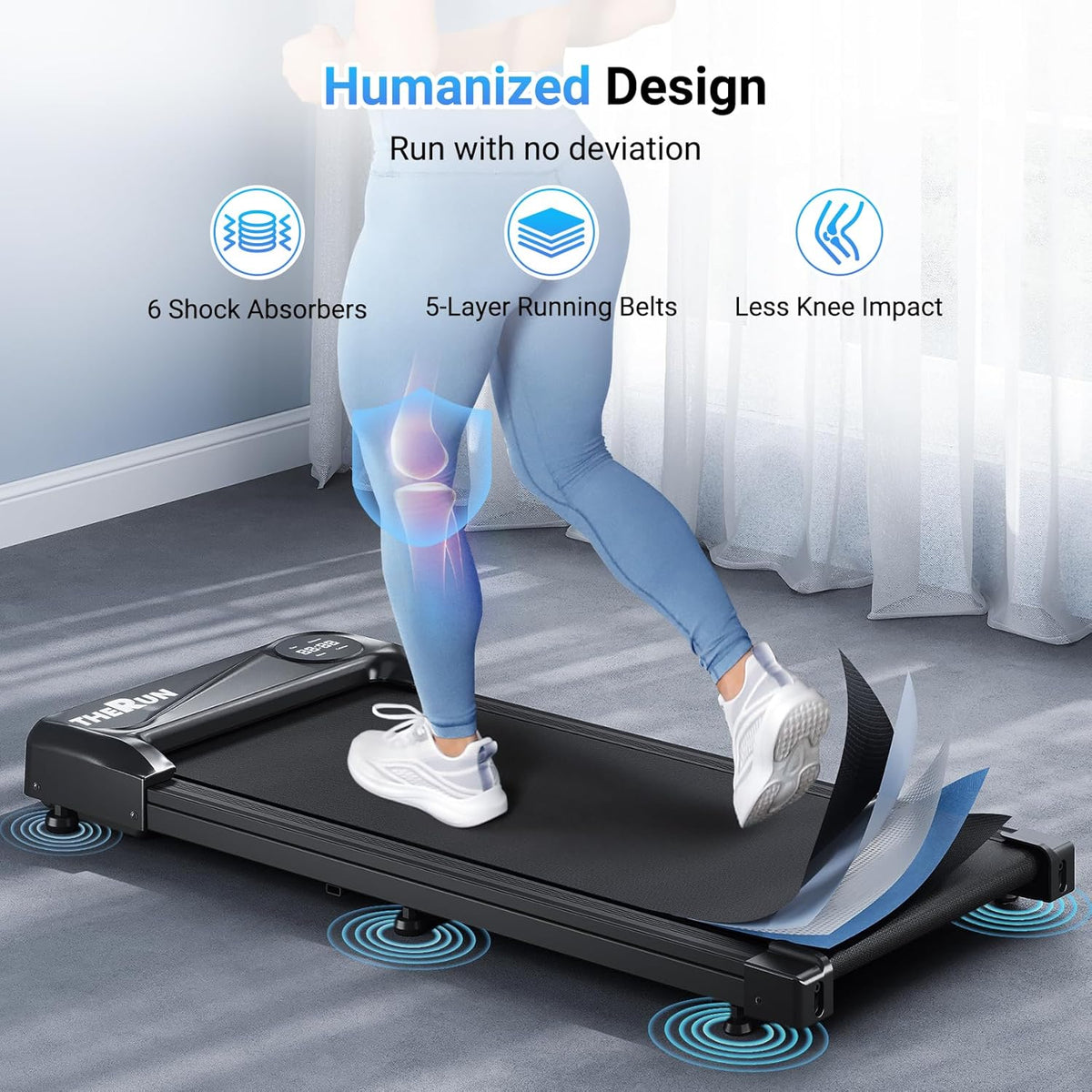 THERUN YT05-C-YIN Under-Desk Walking Treadmill – Coal Black – product detail
