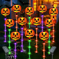 SANJICHA SJC-Pumpkin Solar Halloween Pumpkin Path Lights – 12 Pack, Orange Purple and Green