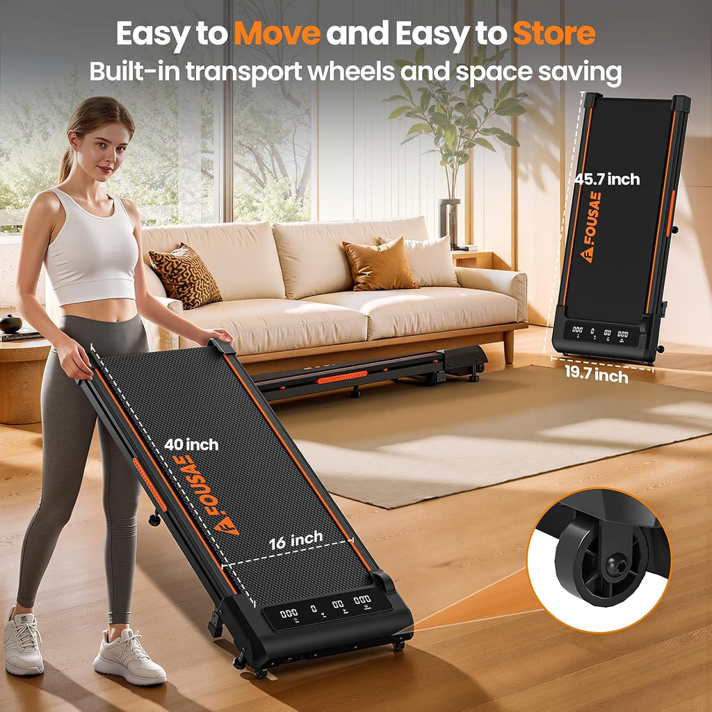 FOUSAE X Under-Desk Walking Treadmill – Black-Orange – product detail