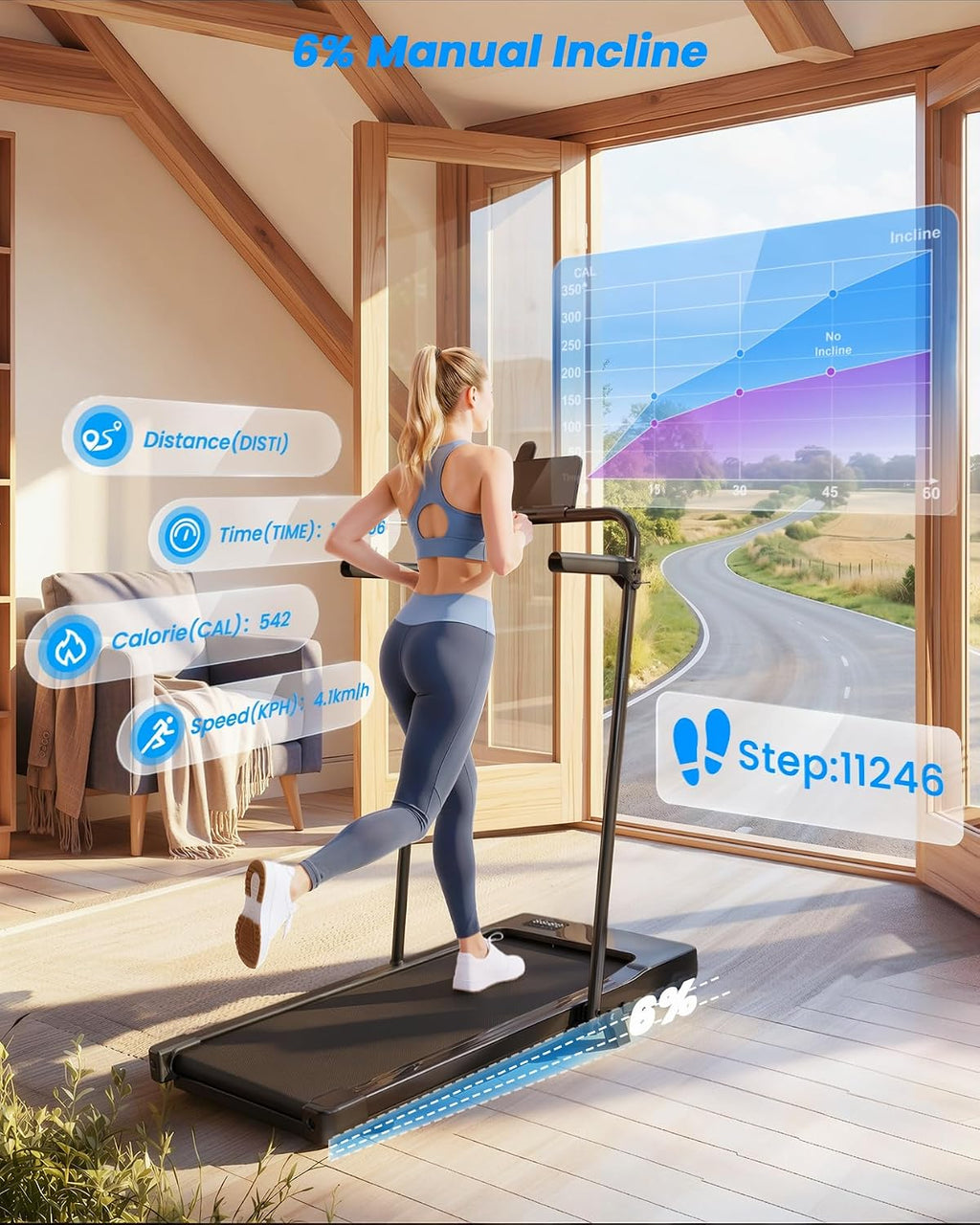Lacuffy BA09-F6 Under-Desk Walking Treadmill – Satin Black – product detail