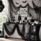 Qtisky 5-Piece Halloween Gauze Decorating Cloth Set – 72 x 30 inches, black – black / 72 x 30 inches – product detail