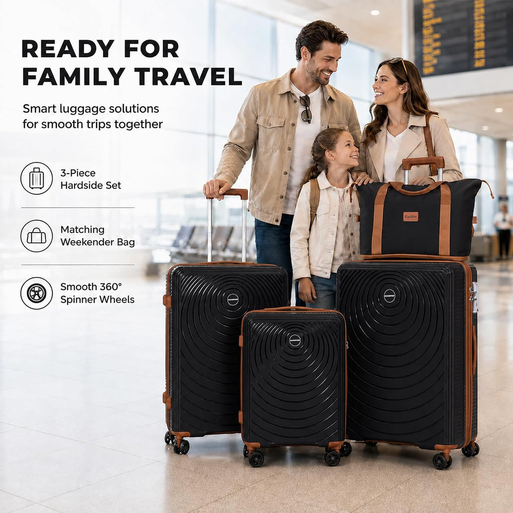 CONCEPTEN CON-LS28PP-BK Luggage Set – 5 Piece Sets (21/25/29/Db/Tb), Black – Black / 5 Piece Sets (21/25/29/Db/Tb) – product detail
