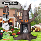GOOSH DJ-WS-69463 9-Foot Halloween Animated Dead Tree & Ghost Inflatable – Brown – product detail