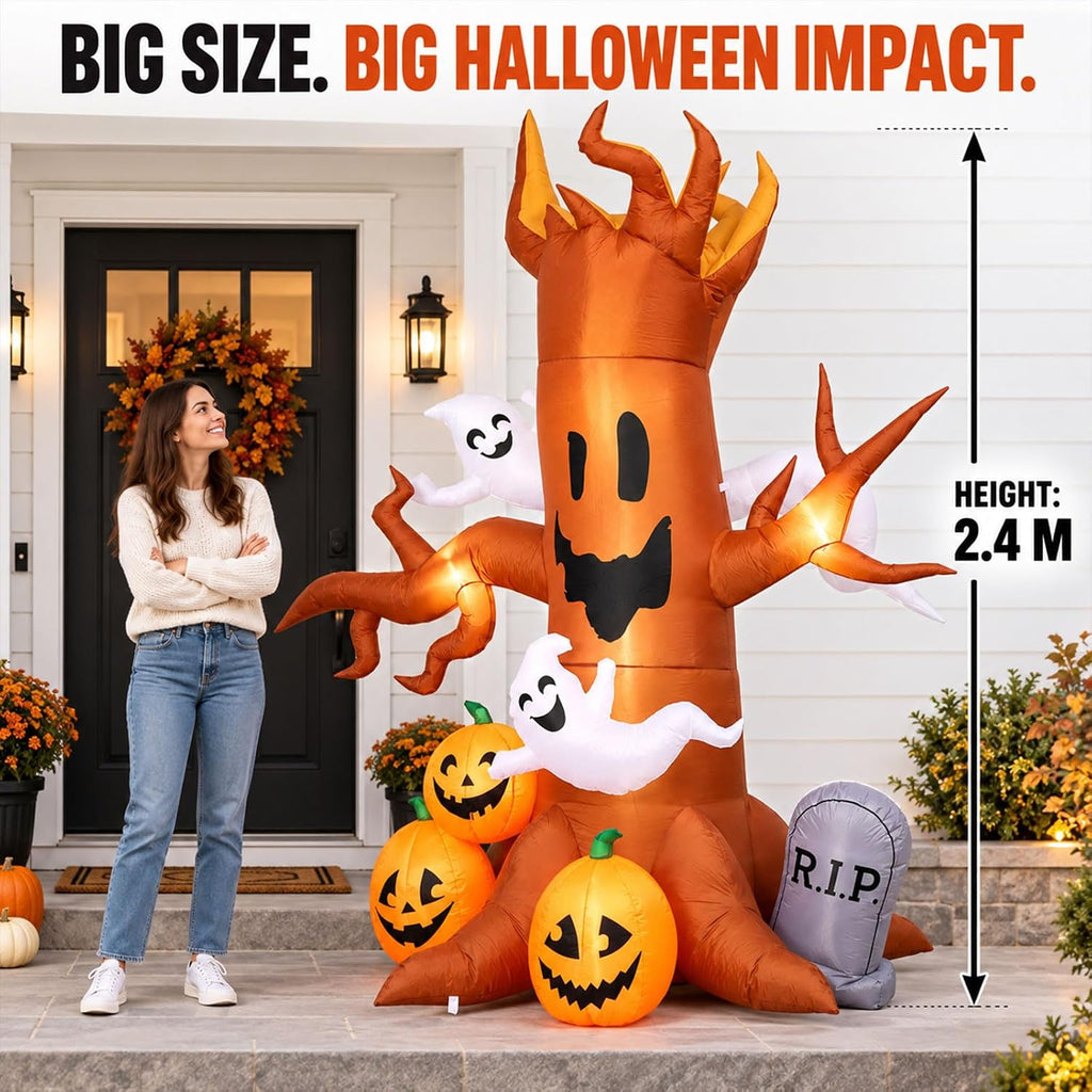 IHGYT HY-QQ26016 8-Foot Halloween Ghost Tree & Pumpkin & Tombstone Inflatable – Ghost Tree – product detail