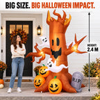 IHGYT HY-QQ26016 8-Foot Halloween Ghost Tree & Pumpkin & Tombstone Inflatable – Ghost Tree – product detail