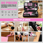 DEKOPRO DKMHTK086BMC-Pink 86-Piece Household Hand Tool Kit – Pink – product detail