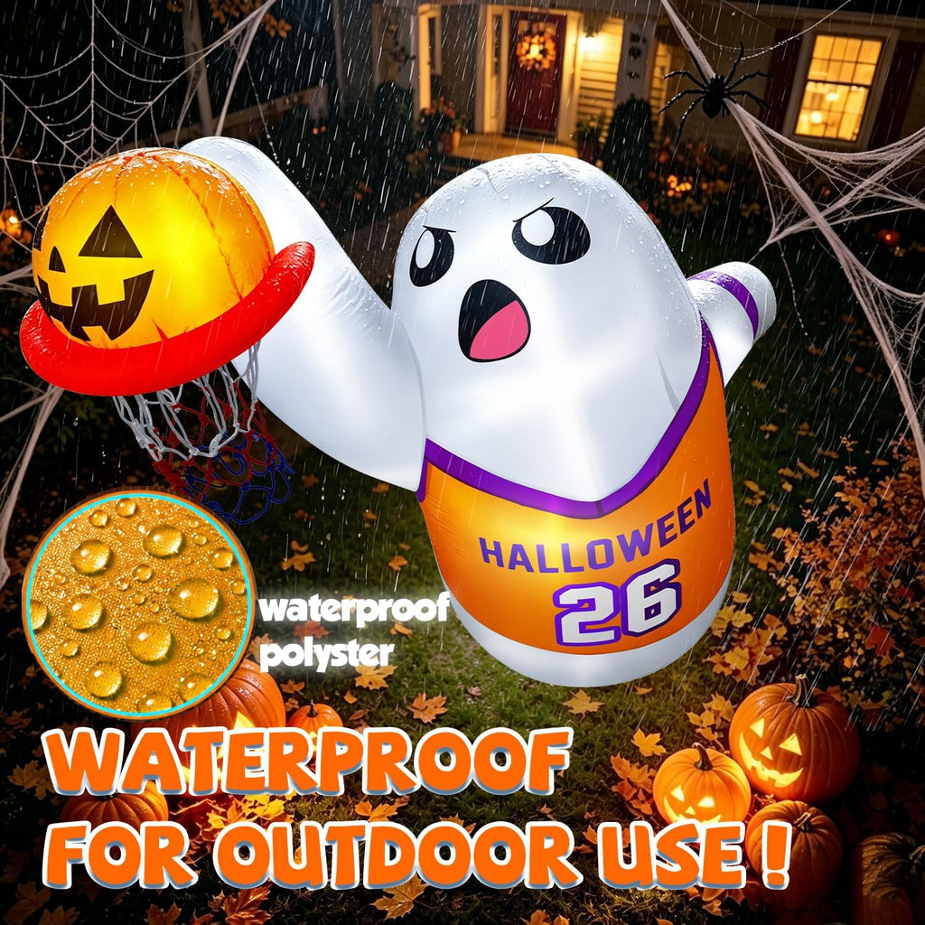fotako QM-WS-038 5-Foot Halloween Slam-Dunk Ghost Inflatable – white – product detail