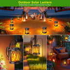 KOOPER DL-002 Solar Flickering-Flame Lanterns – 4 Pack, Black – Black / 4 Pack – product detail
