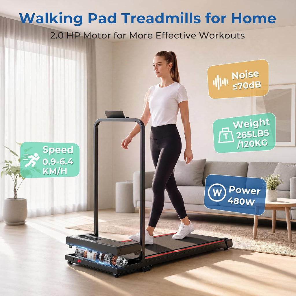 Qyraenix 930ZF Under-Desk Walking Treadmill – Red – product detail