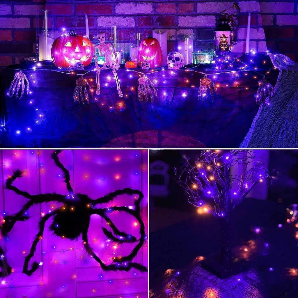 Joomer 2-Pack 240-LED Halloween Solar String Lights – 2*120LED, Orange+Purple – Orange+Purple / 2*120LED – product detail
