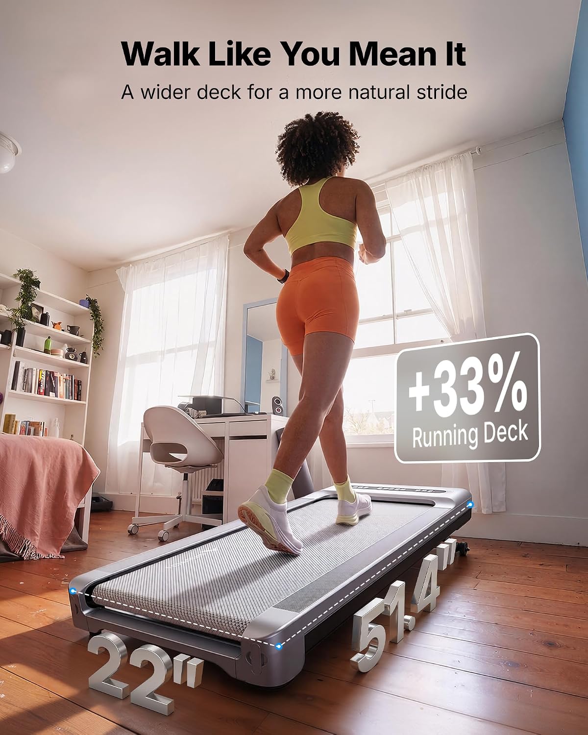 MERACH Under-Desk Walking Treadmill – Silver – product detail