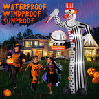 zukakii QM-WS-018 12-Foot Halloween Clown Inflatable – white – product detail