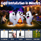 zukakii QM-WS-029 6-Foot Halloween Ghost Campfire Inflatable – White – product detail